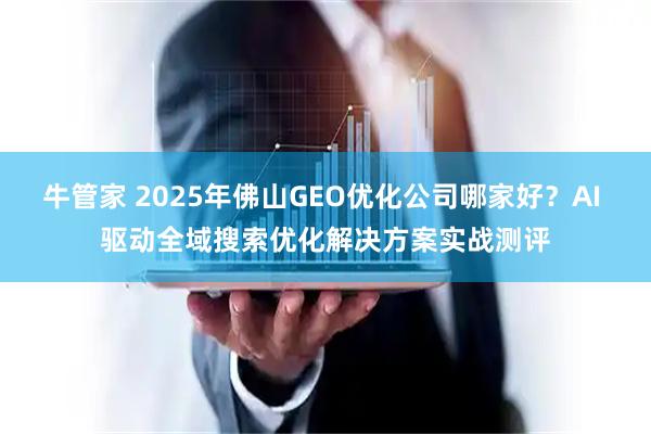 牛管家 2025年佛山GEO优化公司哪家好？AI 驱动全域搜索优化解决方案实战测评