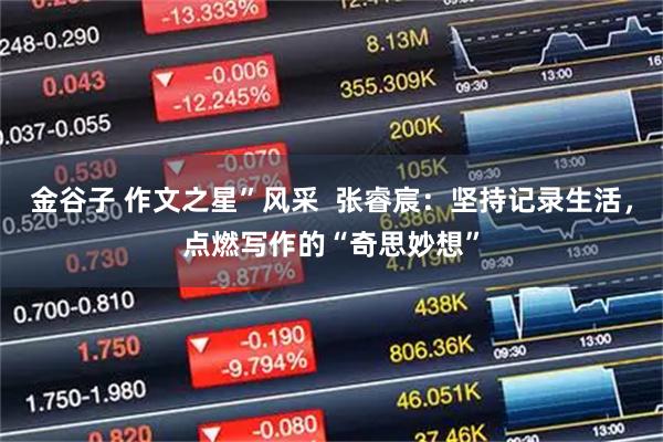 金谷子 作文之星”风采  张睿宸：坚持记录生活，点燃写作的“奇思妙想”